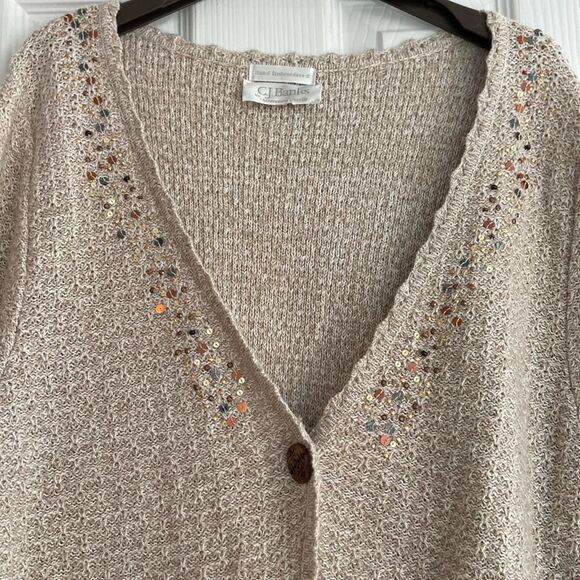 CJ Banks hand embroidered sequin cardigan - Picture 2 of 7